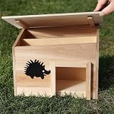 Geezy Wooden Hedgehog House Predator Proof with Removable Roof and Compartments view 6