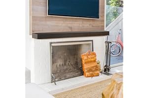 TONGMO 30inch Fireplace Mantel - Rustic Wood Floating Mantel Shelf - Vintage-Inspired Farmhouse Fireplace Mantel - Handmade Mantel for Over Fireplace - Solid Wood Mantel 30 X 7 X 3in (Dark Walnut)