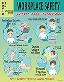 Workplace Safety, Precautions and Awareness Poster for Public Safety, 22"X28", Made in the USA