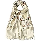 Urban CoCo Women's Embroidered Tassel Long Shawl Oversize Scarf Wraps for Women