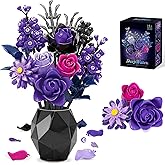 BeepZipp Purple Roses Bouquet Building Set, Botanical Collection Artificial Flowers Blocks Kit Compatible with Lego Flowers, 