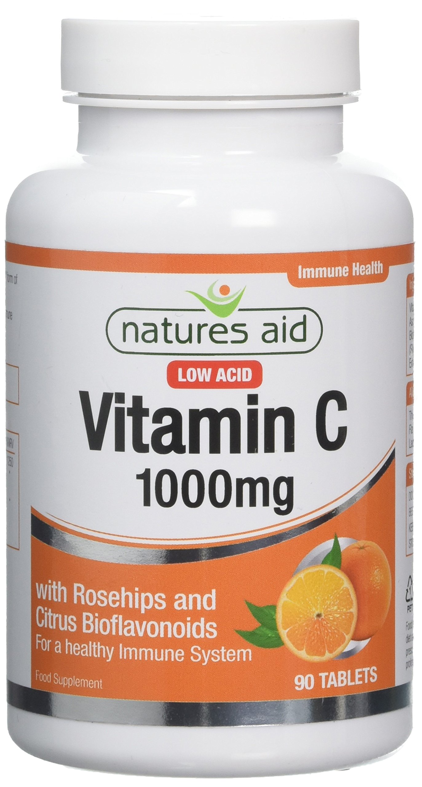 Natures Aid Vitamin C Low Acid Tablets 1000mg Pack Of 90 Buy Online In India At Desertcart In Productid