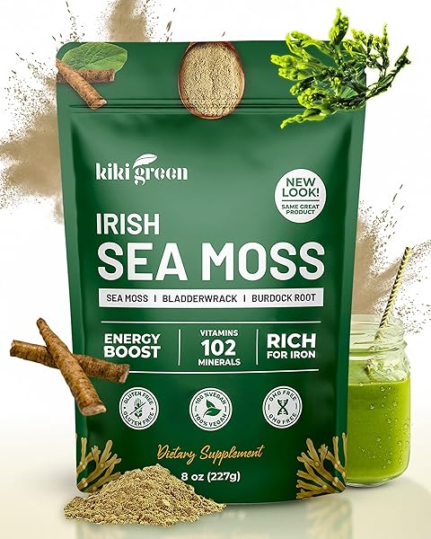 KIKI GREEN IRISH SEA MOSS POWDER 8 OZ...