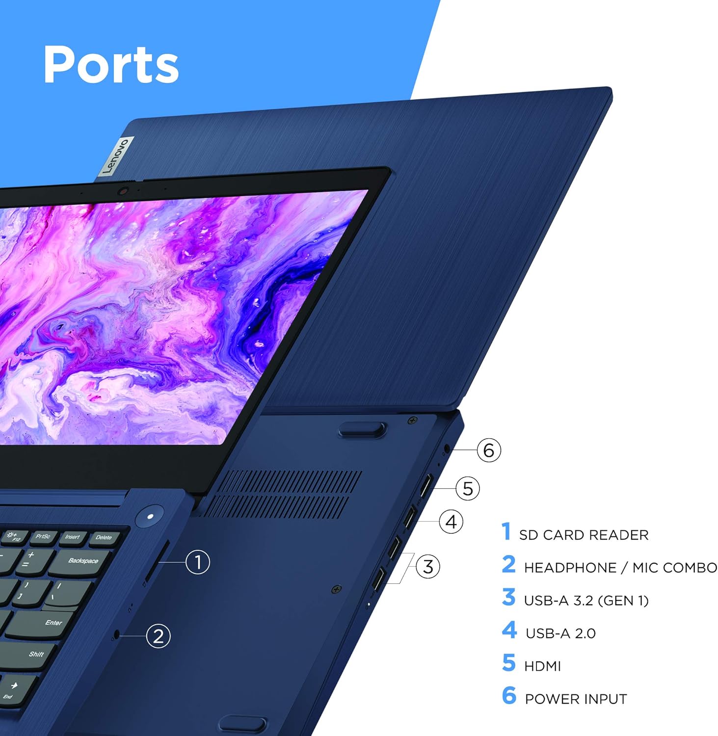 Lenovo IdeaPad 3 14" Laptop, 14.0" FHD 1920 x 1080 Display, AMD Ryzen 5 3500U Processor, 8GB DDR4 RAM, 256GB SSD, AMD Radeon Vega 8 Graphics, Narrow Bezel, Windows 10, 81W0003QUS, Abyss Blue: Computers & Accessories