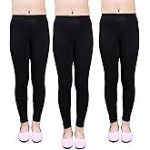 IRELIA Girls Leggings 3 Pack Modal Size 4-16 Stretchy Pants