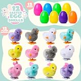 JOYIN 12 Pcs Filled Easter Eggs Wind-Up Jumping Toys view 2