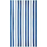 SUPERIOR 100% Cotton Luxury Beach Towels - Oversized Beach Towel, Swim Towel, Blue and White Maui Stripes (34" x 64")