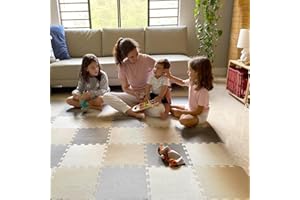 MioTetto Baby Play Mat, Soft Foam Floor Tiles for Kids. Adjustable Interlocking Foam Tiles, Fits with 50x50 Playpen Baby mat for Crawling & Development, Safe & Non-Toxic Playmat for Babies 6-12 Months