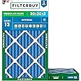 Filterbuy 20x30x2 Air Filter MERV 13 Optimal Defense (2-Pack), Pleated HVAC AC Furnace Air Filters Replacement (Actual Size: 19.75 x 29.75 x 1.75 Inches)