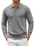 COOFANDY Men's Polo Shirt Casual Knit Long Sleeve