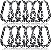 Jexine 12 Pcs Halloween Costume Rapper Chain, Hip Hop Chain Bulk Fake Necklace for Cosplay Men Women 80s 90s Punk, 32 Inch
