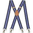 Timiot Mens Suspender 4 Swivel Strong Hooks Adjustable Braces Elastic Comfortable X Style Heavy Duty Strap