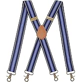 Timiot Mens Suspender 4 Swivel Strong Hooks Adjustable Braces Elastic Comfortable X Style Heavy Duty Strap