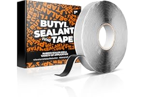 VViViD Premium Butyl Sealant Tape, Durable Rubber Sealer, Waterproof, Weatherproof, Noise & Vibration Reduction, Black 1” Thi