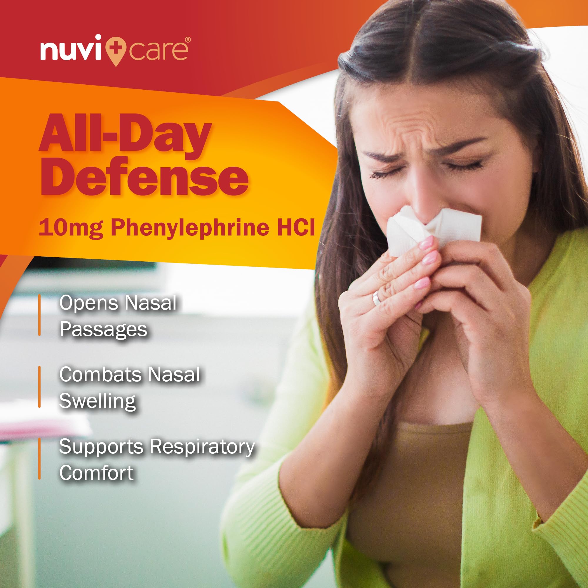 Max Strength PE Phenylephrine HCl 10mg Non Drowsy Nasal Decongestant - Allergy Sinus Congestion Relief Compare to Sudafed PE Decongestant Tablets - Sinus Decongestants for Adults (100 Count)