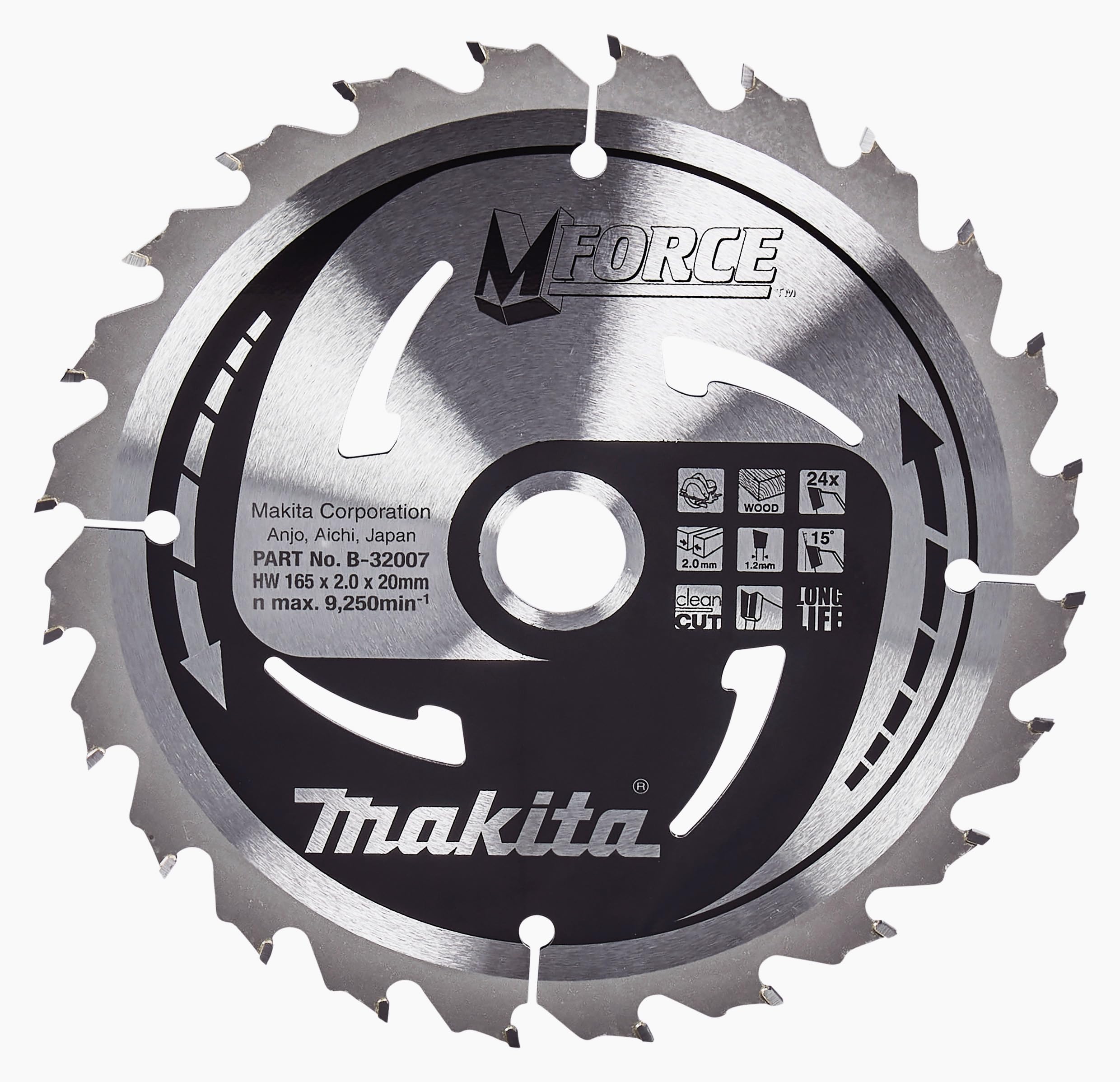Makita Mak-Force B-32007 Circular Saw Blade 165 mm for Hand and Table Circular Saws