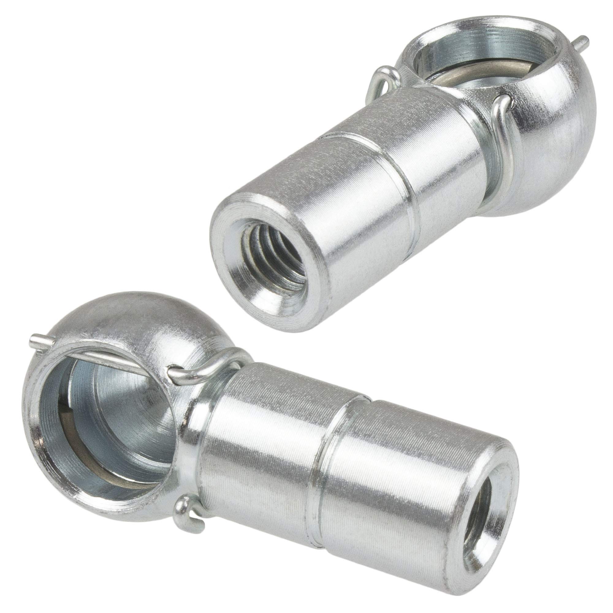 SOLIDfy 2 x Ball Pan B13 M8 LH Left Thread DIN 71805 + Safety Bracket Form B Galvanised 13 mm — image 1