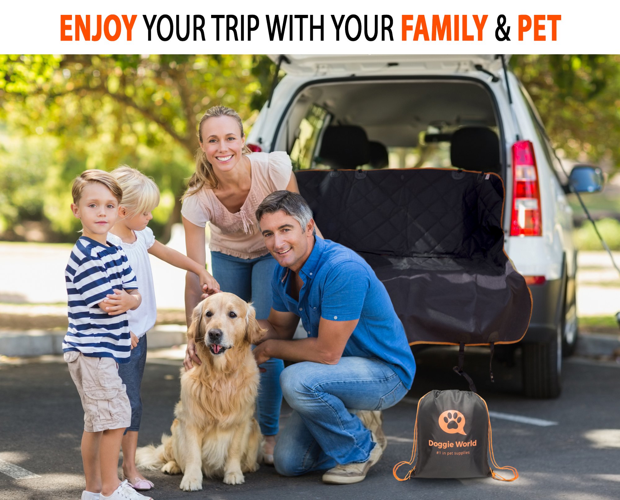 Doggie World Dog Car Seat Cover Cars, Trucks and Suvs Luxury Full