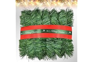 XSBAIHUO Artificial Christmas Garland, 50FT Non-Lit Green Garlands Classic Christmas Greenery Garland Festive Home Decor