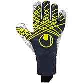 uhlsport Prediction Supergrip+ HN Goalkeeper Gloves Size 9, navy/fluo yellow