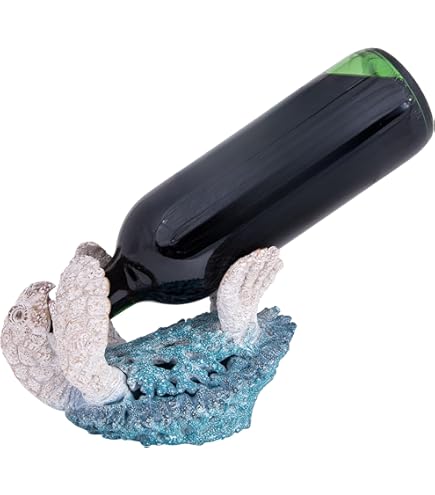 Pacific Giftware Rustieke Zilveren Octopus Wijnhouder 7.5 Inch Hoge Tafelblad Bar Teller Decoratieve Sculptuur