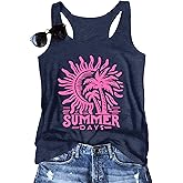 Summer Beach Tank Tops for Women Beach Vacation Clothes for Teen Hawaiian Sunshine Graphic Sleeveless Tee Tops