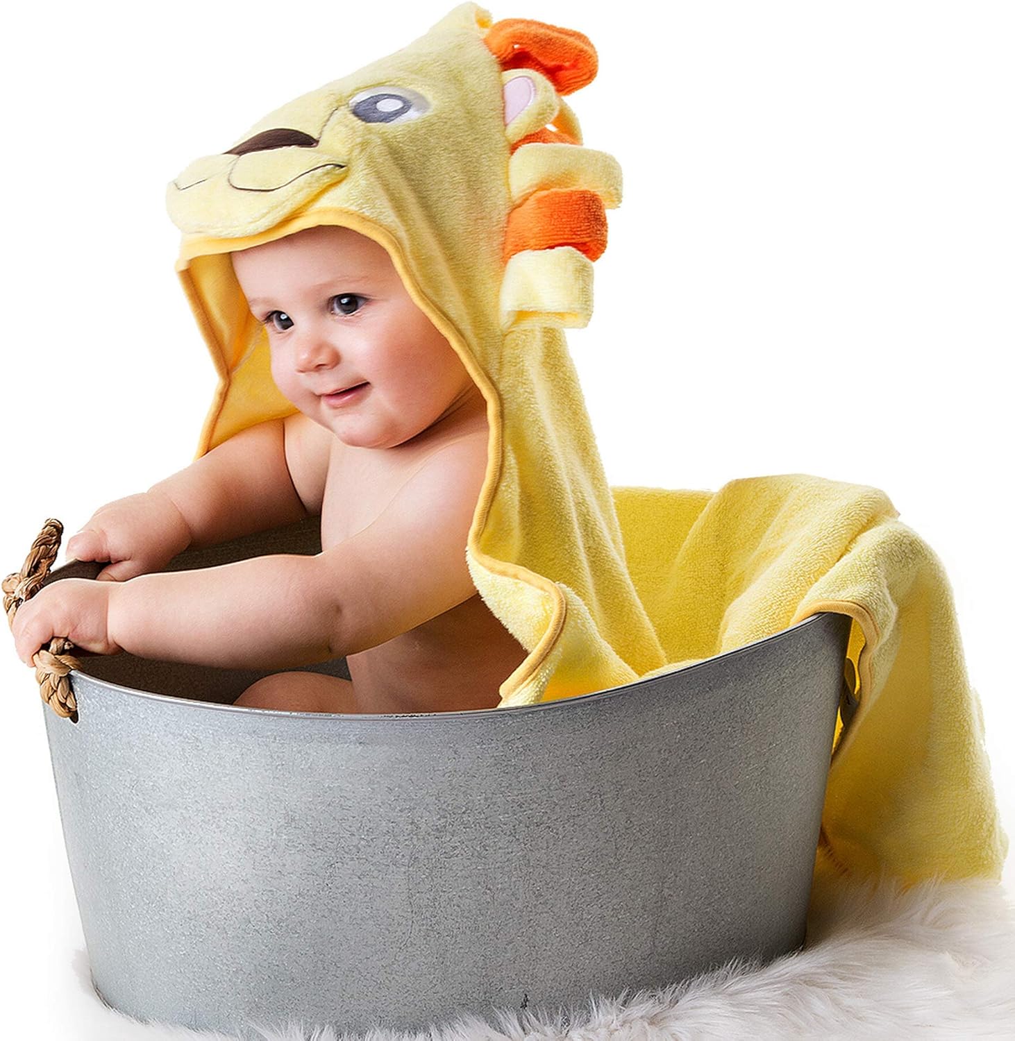 lion hooded baby towel