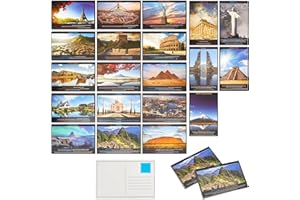 Pipilo Press Travel Fun Fact Postcards - Educational Travel Post Cards for Teacher Supplies - Bulk Kids Learning Postcards for Mailing - World Landmarks & Cards from Around the World - 40-Pack, 4x6 In
