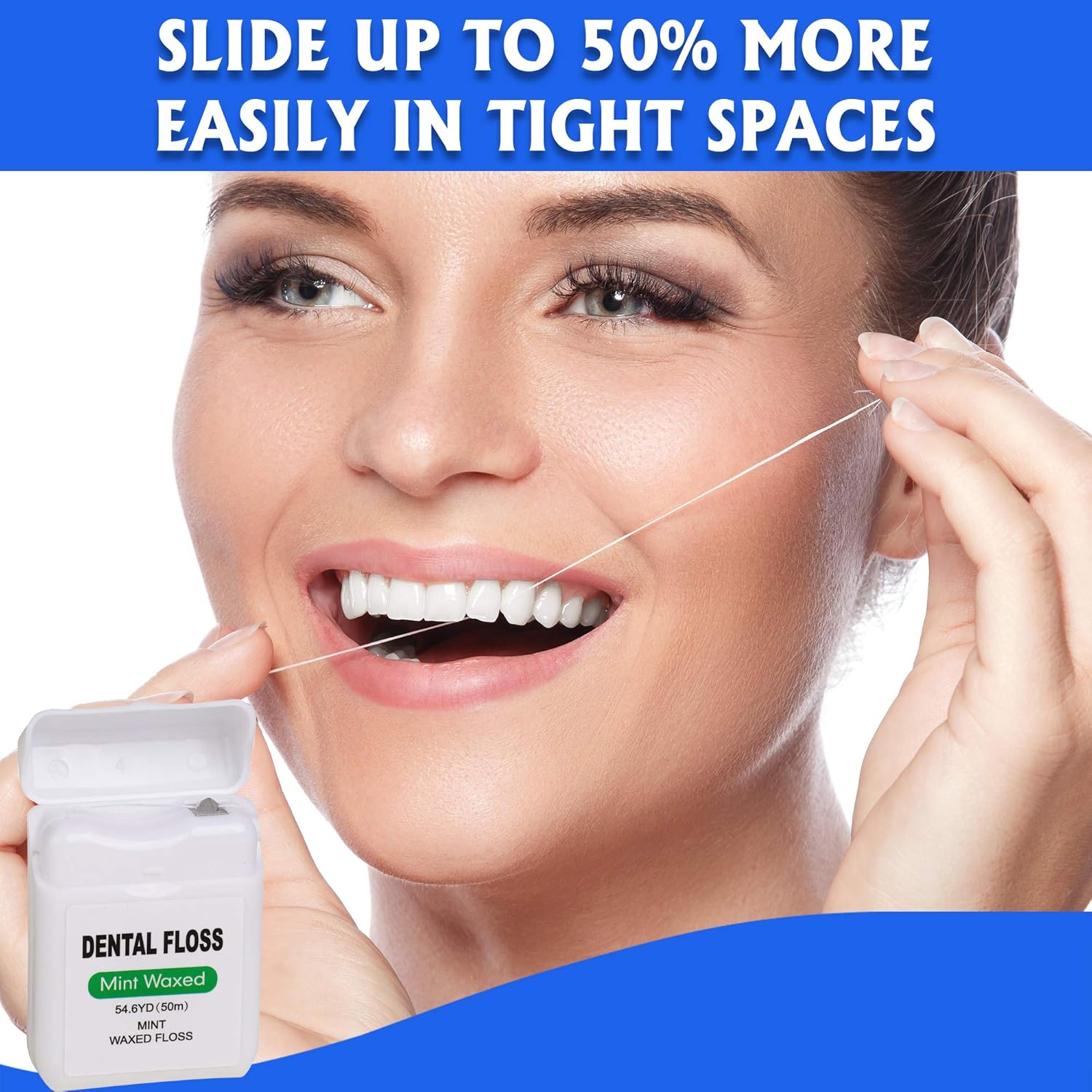 4 Pack Waxed Dental Floss for Plaque and Food Removal, Refreshing Mint Flavor Deep Clean Floss - Natural Waxed for Comfort Flossing Extreme Clean for Adults, Teens, Kids, Perfect Size for Travel: Health & Personal Care