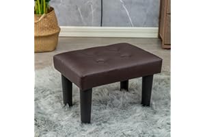 CAROLMADE Ottoman Foot Rest, PVC Small Ottoman Foot Stool with Legs Modern Footstool Ottomans for Living Room Entryway Office