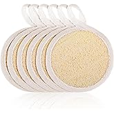 TIESOME 6 Pack Natural Loofah Face Scrubber, Exfoliating Facial Scrub Pads Made from Organic Luffa for Women and Men