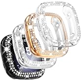 CHANCHY Bling Case with Screen Protector for Fitbit Versa 3 | 4-Pack Soft TPU Bumper Crystal Diamond Full Protective Case Cover Compatible with Fitbit Versa 3 Smart Watch, Sensitive Touch