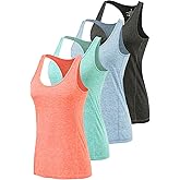 Air Curvey Workout Tank Tops for Women Yoga Racerback Tanks Athletic Quick Dry Activewear 4 Pack