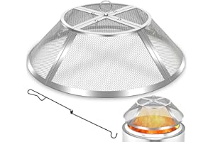 HYDREAM Fire Pit Spark Screen for Solo Stove Bonfire Shield 19.5inch,Stainless Steel Fire Pit Spark Cover Protector for Solo Bonfire,Fire Pits Mesh Screen Top Guard Outdoor Accessories Heavy Duty-Silver