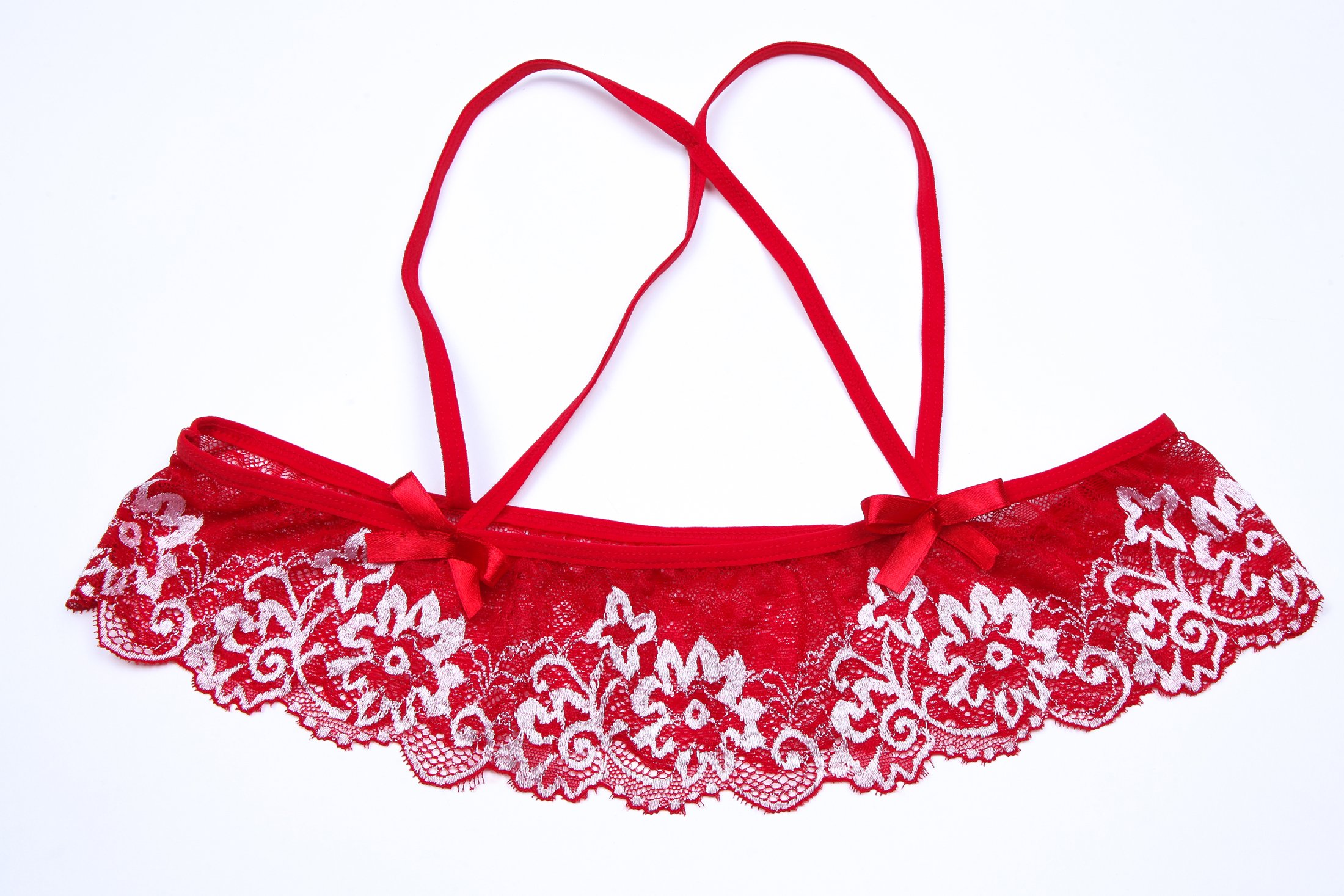 Adorelife Women\'s Open Bra Lace Babydoll Halter 2 Piece Lingerie Bra Sets