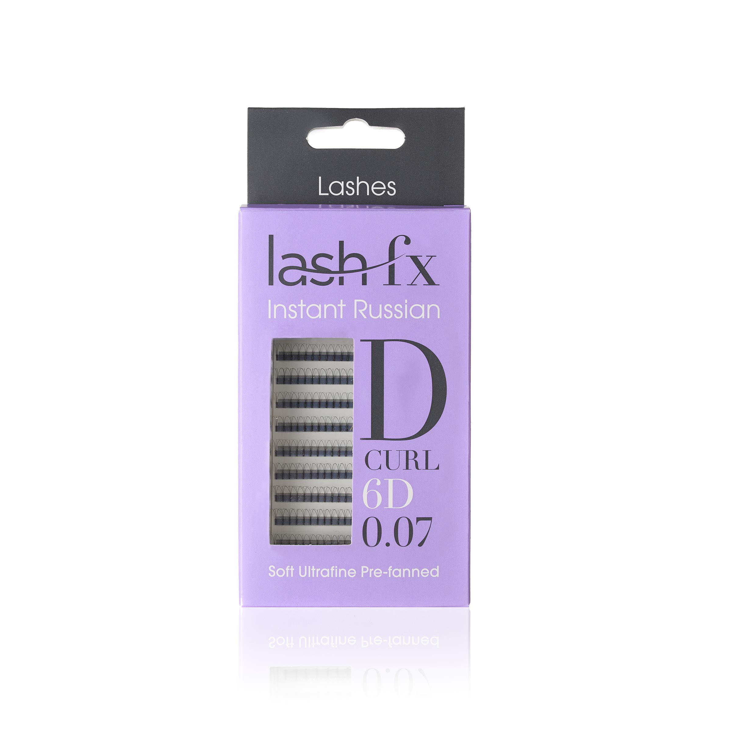 Lash FX Prefanned Russian Volume 6D D curl Thickness 0.07 mm False Eyelashes - 13 mm