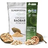 MRM Organic Baobab Powder - for Women &amp; Men, Vegan - 40 Servings | USDA Organic Baobab Fruit Powder Superfood with Fiber, Antioxidants &amp; Vitamin C for Smoothies, Juices &amp; Daily Nutrition