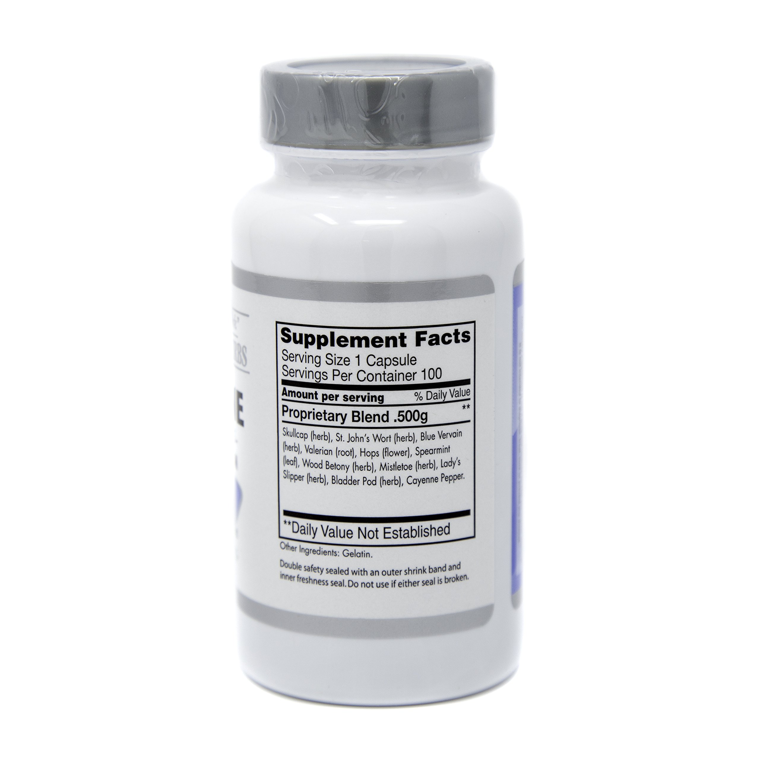 Nervine Herbal Remedy to Soothe Nerves & Tension 100 Capsules Buy