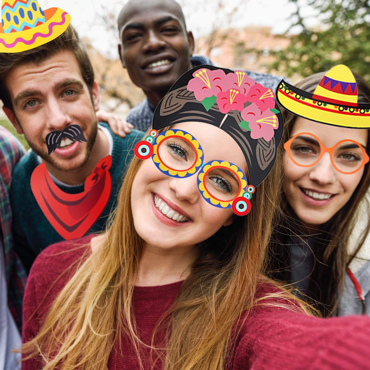 Birthday Party Selfie Props For Southwestern Party Cinco De Mayo Party Decorations Wedding 95 Pieces Summer Photo Booth Props Mexican Fiesta Photo Booth Props Carnival Party Baby Shower Posing Props