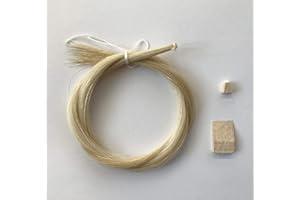 MI&VI Premium Extra Thick Mongolian Horse Hair, Ready for Cello Bows – Unbleached White, 29.5" – Bow Rehairing Replacement Wo