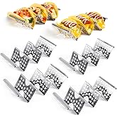 QKENDY Taco Holders Set of 6, Stainless Steel Taco Holder Stand, Stylish Taco Shell Holders, Each Metal Taco Stands for 3 Tacos, Taco Rack Taco Serving Tray Oven, Grill and Dishwasher Safe