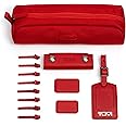 TUMI - Accents Kit - Includes 2 Leather Monogram Patches, 1 Leather Luggage Handle Wrap, 1 Luggage Tag & 8 Leather Zipper Pulls - Cherry