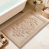LUMI Ultra Absorbent Bathroom Rug Non Slip Rubber Backing, Machine Washable Bath Mat Soft Premium Microfiber, Elegant Luxury Bath Rugs Quick Dry for Bathtub and Shower Floor, Decor, 17x30