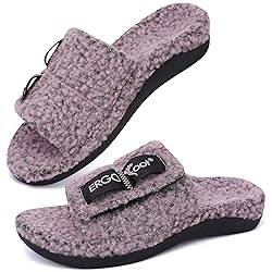 ERGOfoot Fuzzy House Slippers with Arch Support for