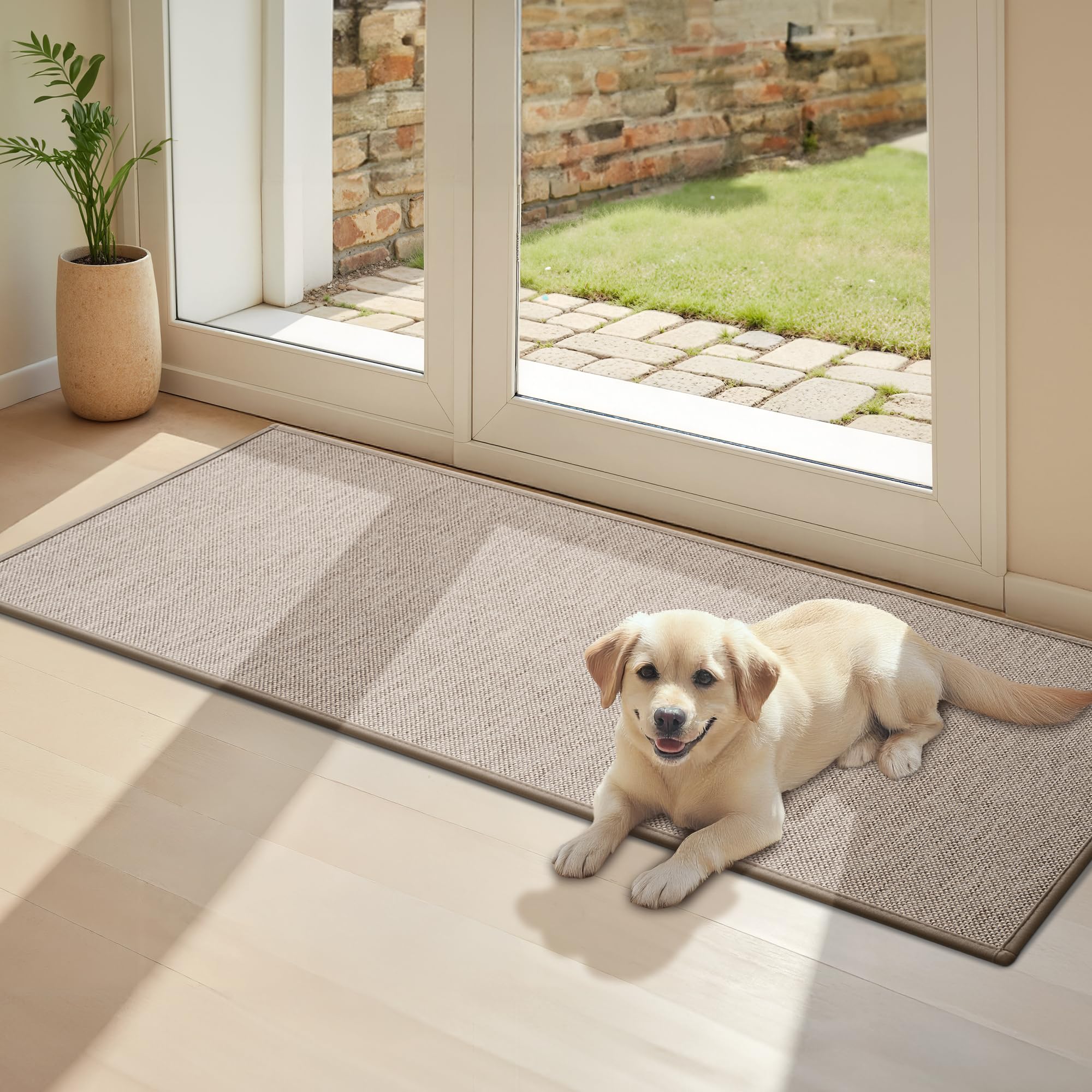 Photo 1 of GRANNY SAYS Door Mat Inside Entrance Non-Slip Rubber 17"× 59", Front Door Mat for Entryway Welcome Mats, Washable Entry Porch Mats Long Runner Low Profile Thin Resist Dirt Absorbent, Beige