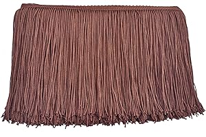 MONIDOOR Chainette Fringe Trim 6 Inch 10 Yards Tassel Fringe Trim for Sewing Craft DIY Decoration(918 Dark Brown)