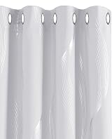 Deconovo Blackout Curtains 55 x 71 Inch Silver Grey Two Panels Wave Foil Design