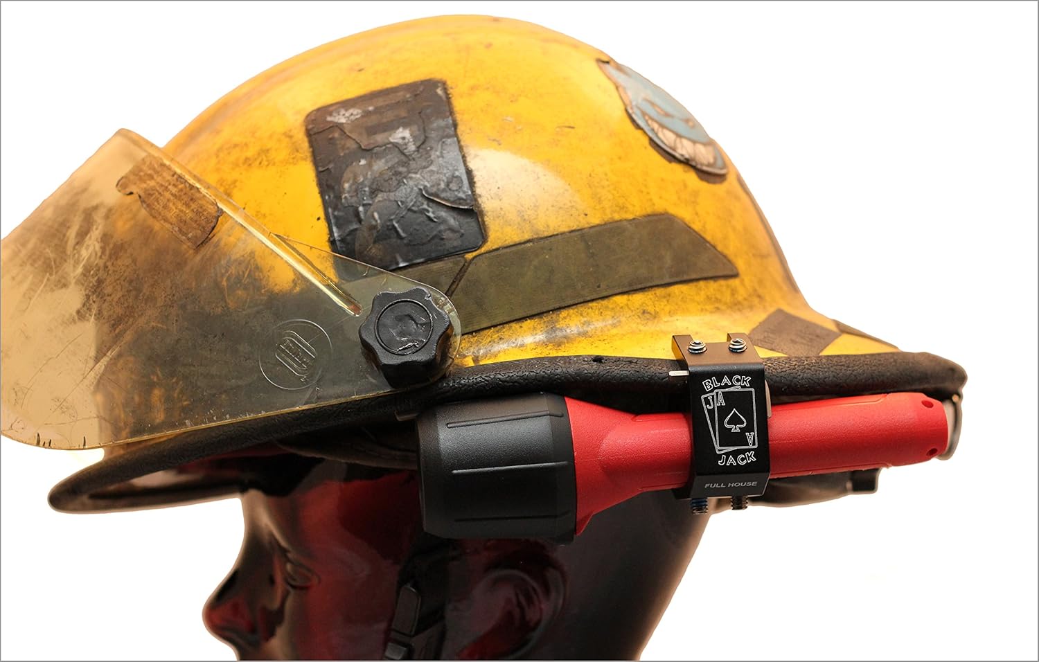 Full Lightweight Fire Fighter Helmet Aluminum Flashlight Holder