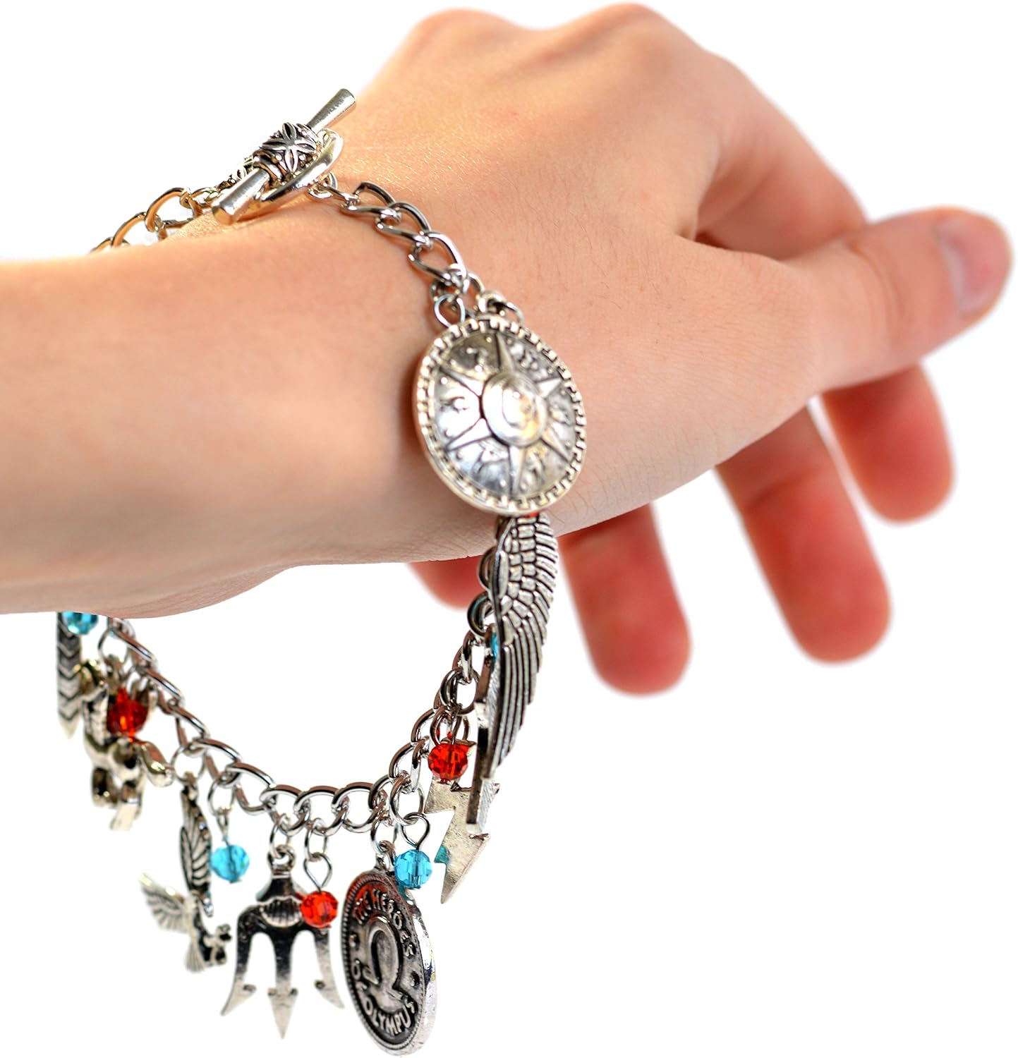 Beaux Bijoux Percy Jackson Inspired Charm Bracelet - Camp Half Blood Sea of Monsters Poseidon Bracelet, Silver, 21,5 cm - Image 5