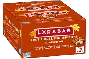 LÄRABAR Larabar Limited Edition Pumpkin Pie, Gluten Free Vegan Fruit & Nut Bars, 16 Bars, 25.6 oz Box
